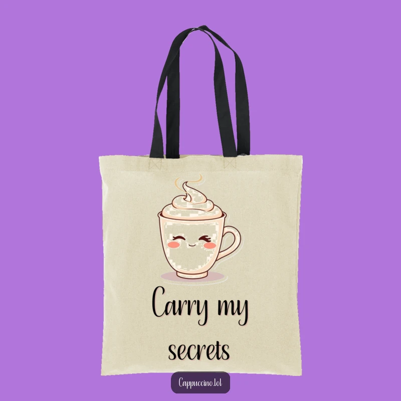 Funny Cappuccino Wink Tote: Carry Your Playful Vibe!