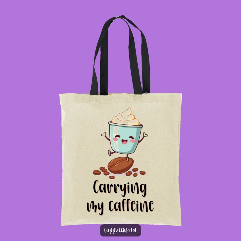 Funny Cappuccino Cup Jumping Bean Tote Bag - Carry Your Joy Gift