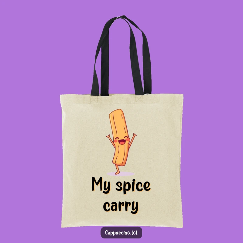 Funny Cinnamon Handstand Tote Bag: Giggling Character Carry-all, Perfect Shopping Funny Gift!