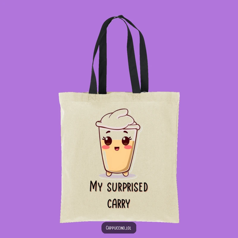 Funny Espresso Surprise Tote Bag: Happy Character Carry-all, Perfect Shopping Funny Gift!