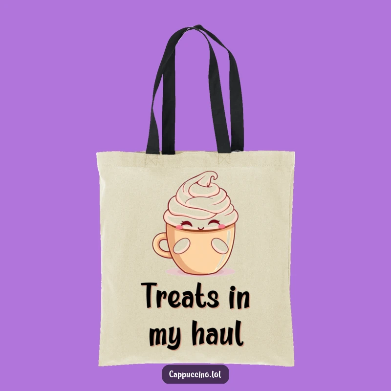 Funny Winking Cappuccino Treat Tote Bag - Carry Smiles & Goodies!